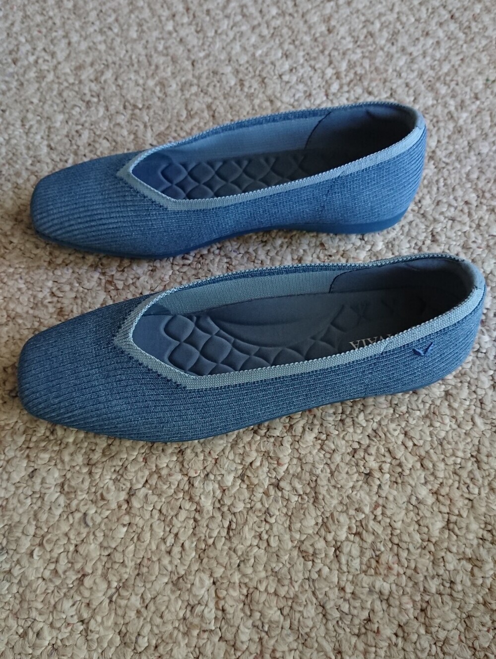 VIVAIA Margot Flats Slip on Washable Ballet Shoes Square-Toe Style Denim sz 8.5